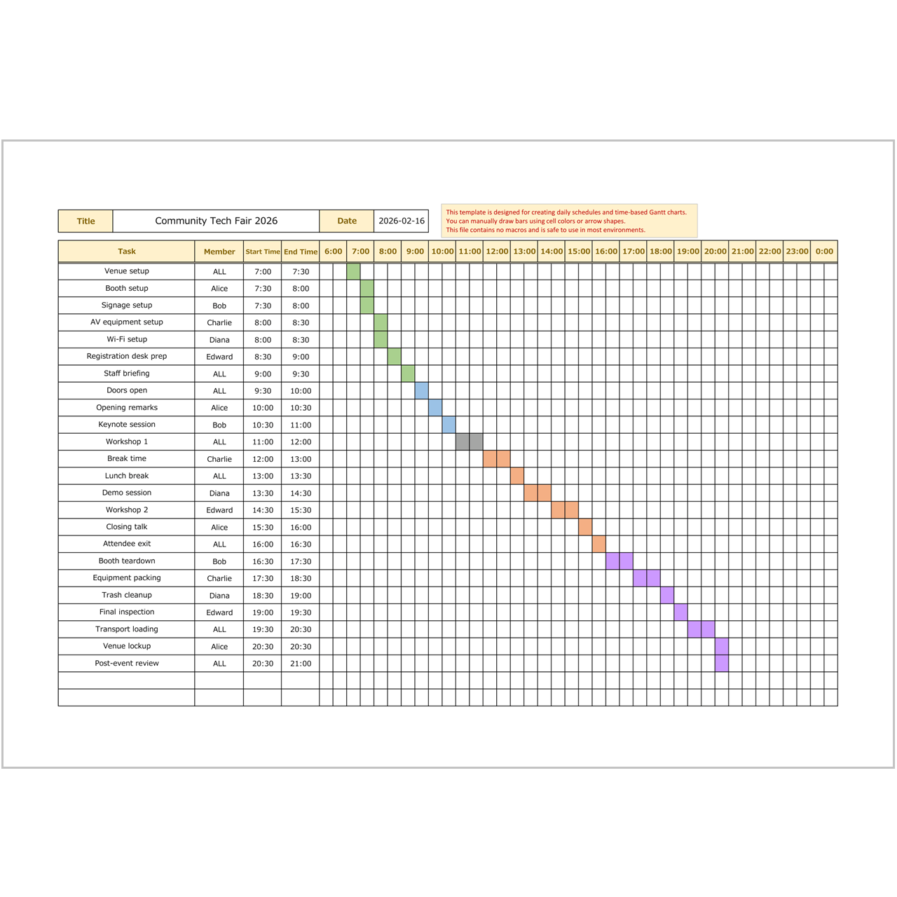 Free Shift Schedule Template Excel (Staff Planning & Daily Shifts)