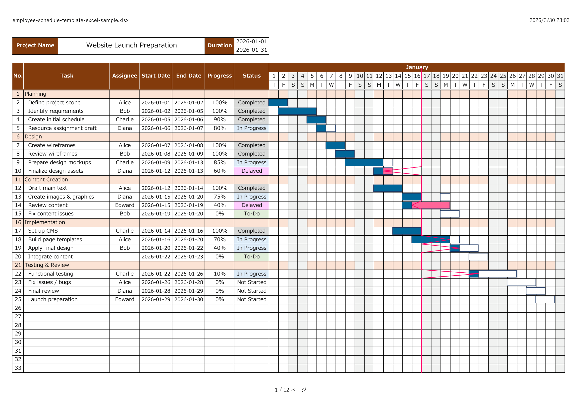 Sample Template – Colorful Version (with Zig-Zag Lines)