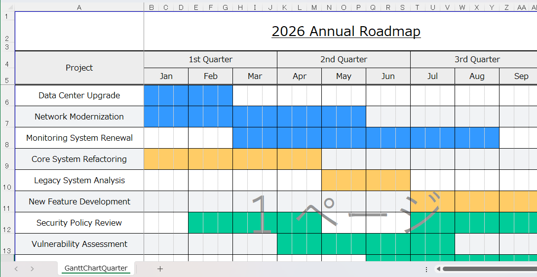 Create a clean and professional Gantt chart